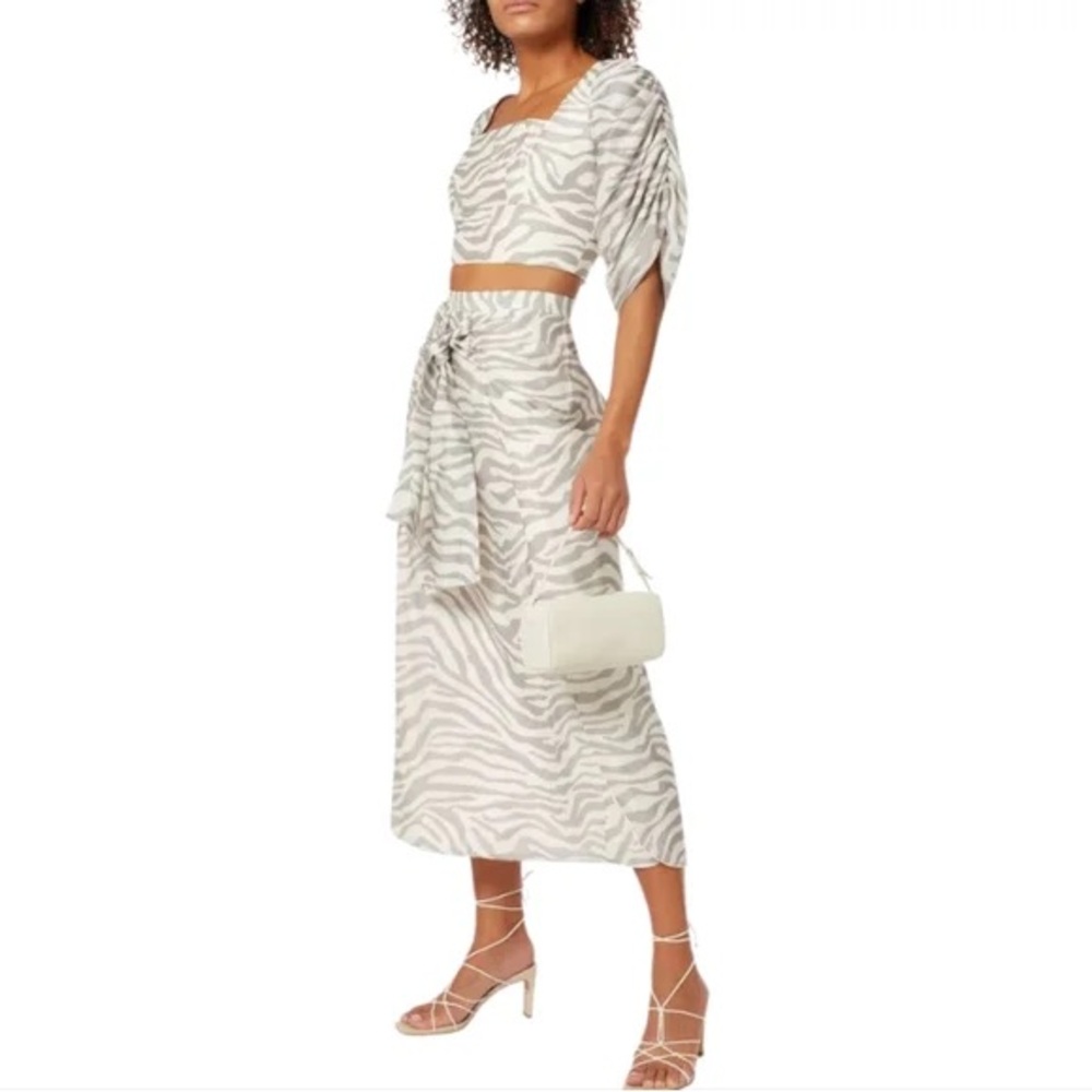 KEEPSAKE the Label | The Profound Zebra Print Wrap Midi Skirt Size XS (0-2)